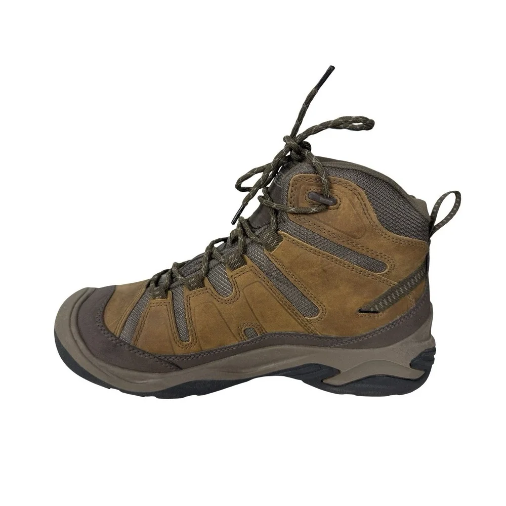 KEEN Circadia Mid WP Boots Mens Size 11 Brown Waterproof Hiking Leather Trail